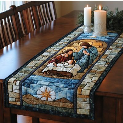 Manger Light Quilted Table Runner