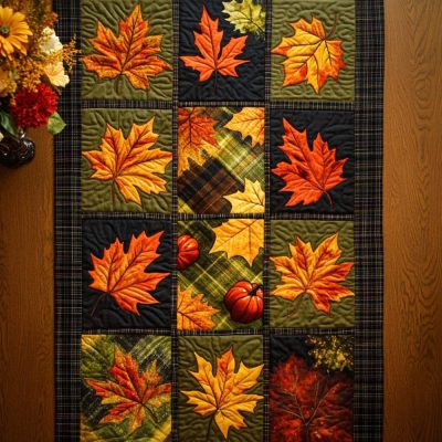 Maple Whisper Path Quilted Table Runner