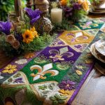 Mardi Fleur Mist Quilted Table Runner