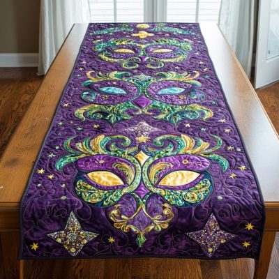 Mardi Gras Magic Quilted Table Runner
