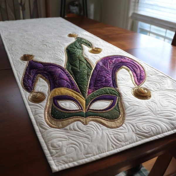 Mardi Magic Quilted Table Runner