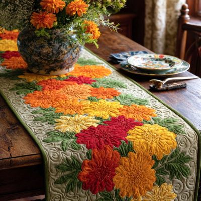 Marigold Glow Quilted Table Runner