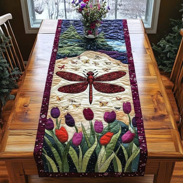 Meadow Glimmer Quilted Table Runner