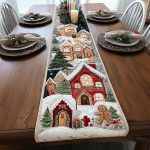 Merry Village Quilted Table Runner