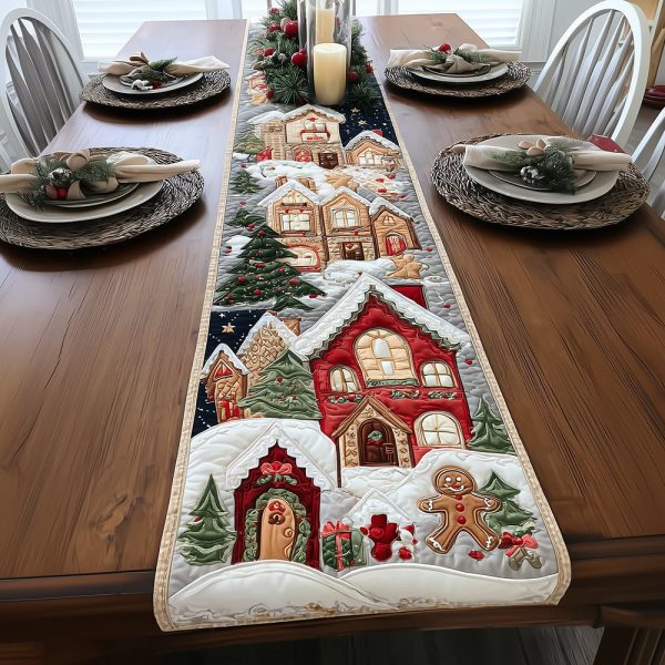 Merry Village Quilted Table Runner