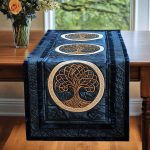 Midnight Celtic Tree Quilted Table Runner