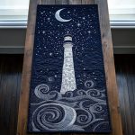 Midnight Lighthouse Quilted Table Runner