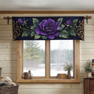 Midnight Rose Quilted Valance
