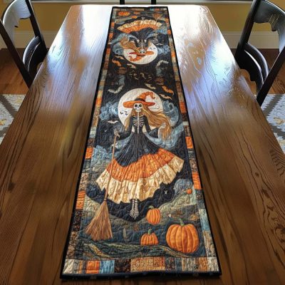 Moonlit Skeleton Quilted Table Runner