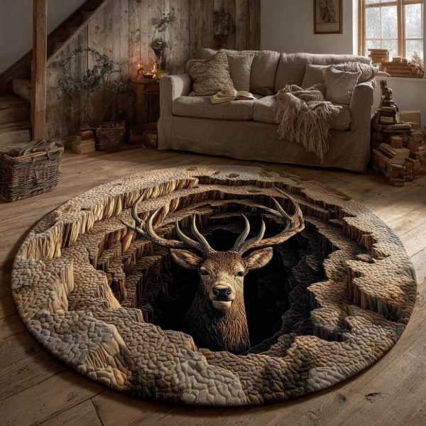 Mossy Stag Pit Quilted Round Mat