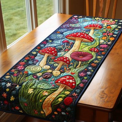Mystic Mushroom Quilted Table Runner