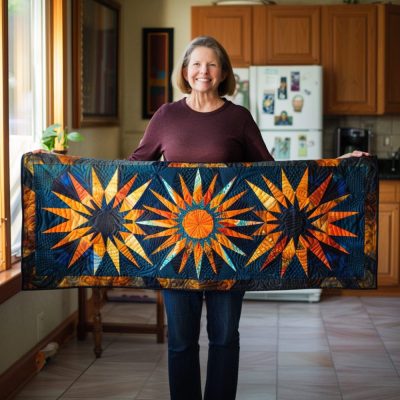 Native Starburst Quilted Table Runner