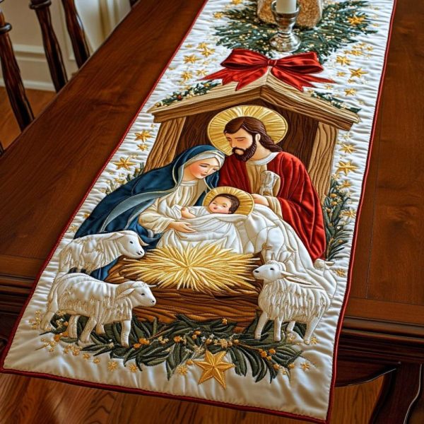 Nativity Scene Quilted Table Runner
