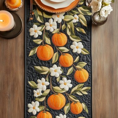 Nature Citrus Quilted Table Runner