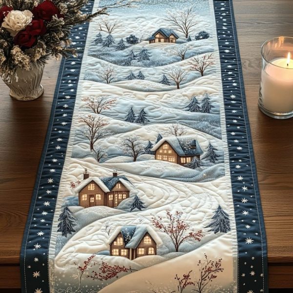 Nightfall Pines Quilted Table Runner
