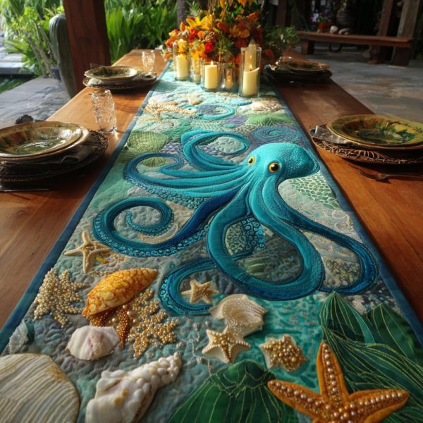 Ocean Embrace Quilted Table Runner