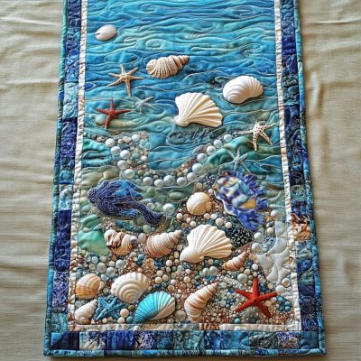 Ocean Harmony Quilted Table Runner