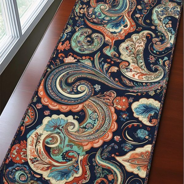 Paisley Elegance Quilted Table Runner