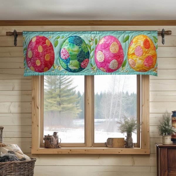Pastel Easter Eggs Quilted Valance
