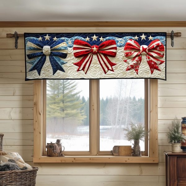 Patriotic Bow Parade Quilted Valance
