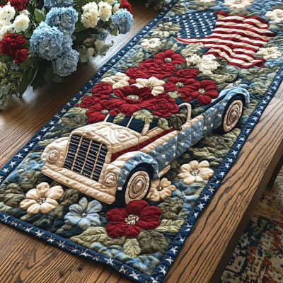 Patriotic Journey Quilted Table Runner