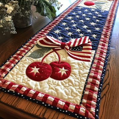 Patriotic Pop Quilted Table Runner