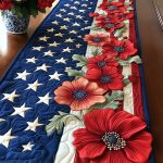Patriotic Poppy Parade Quilted Table Runner