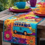 Peace Bloom Quilted Table Runner