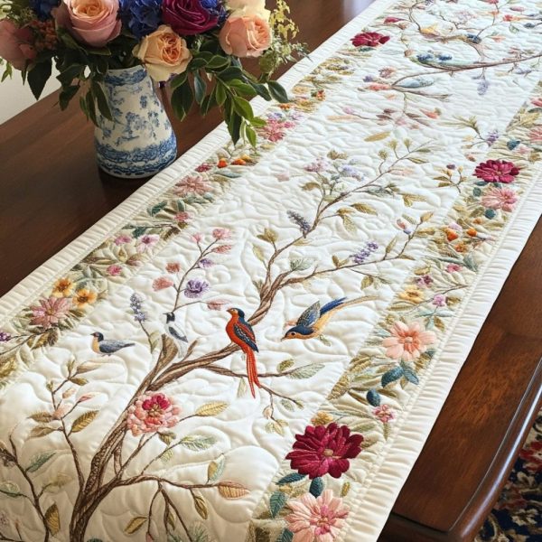 Peaceful Perch Quilted Table Runner