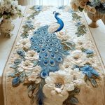 Peacock Bloom Quilted Table Runner