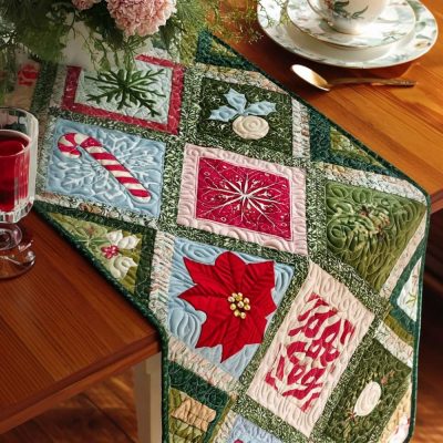Peppermint Twist Quilted Table Runner