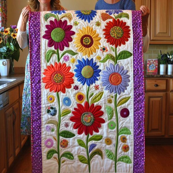 Sunflower Quilted Table Runner