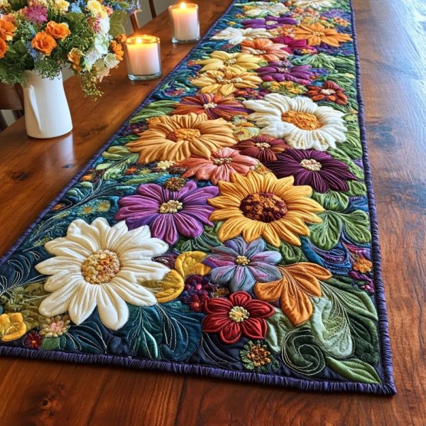 Petal Parade Quilted Table Runner