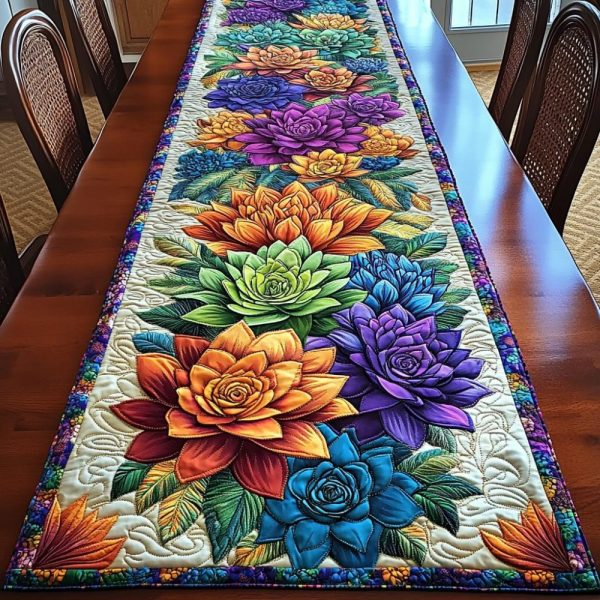 Petal Paradise Quilted Table Runner