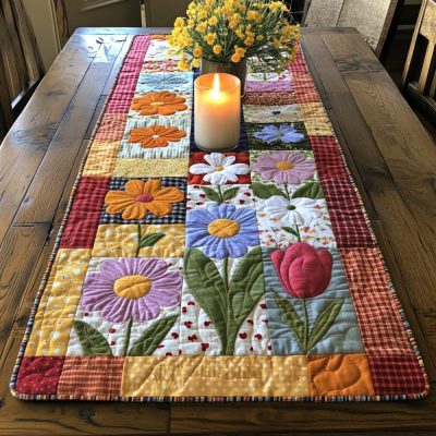 Petal Path Quilted Table Runner