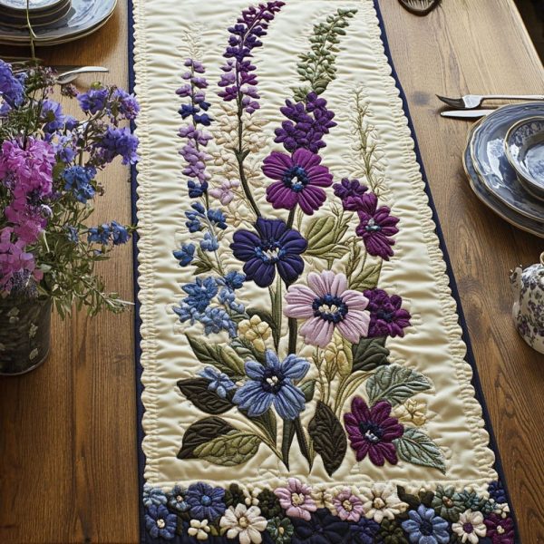 Petal Swirl Quilted Table Runner