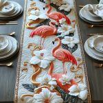 Pink Flamingo Quilted Table Runner