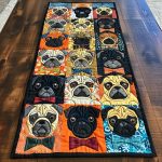 Playful Pugs Quilted Table Runner