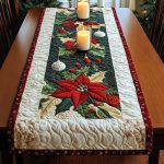 Poinsettia Parade Quilted Table Runner