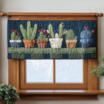 Potted Succulent Delight Quilted Valance