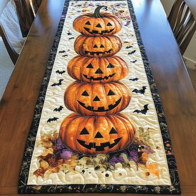 Pumpkin Harvest Quilted Table Runner