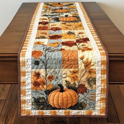 Pumpkin Joyful Moments Quilted Table Runner