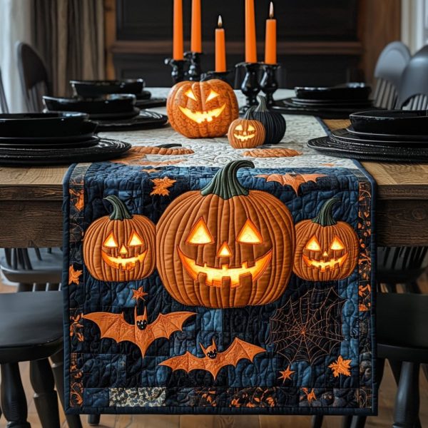 Pumpkin Mischief Quilted Table Runner