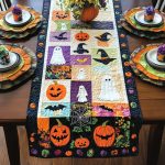 Pumpkin Patch Halloween Quilted Table Runner