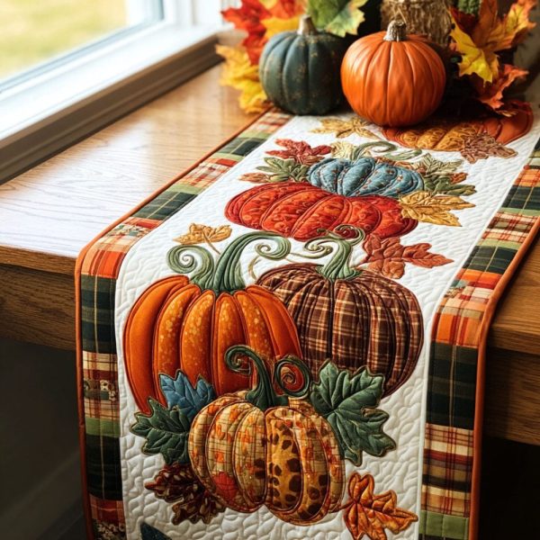Pumpkin Petals Quilted Table Runner
