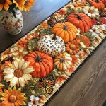 Pumpkin Trail Quilted Table Runner