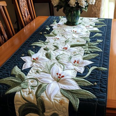 Pure Lily Grace Quilted Table Runner
