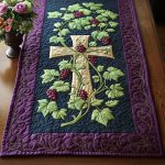 Purple Cross Grapes Quilted Table Runner
