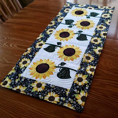 Radiant Sunflower Delight Quilted Table Runner