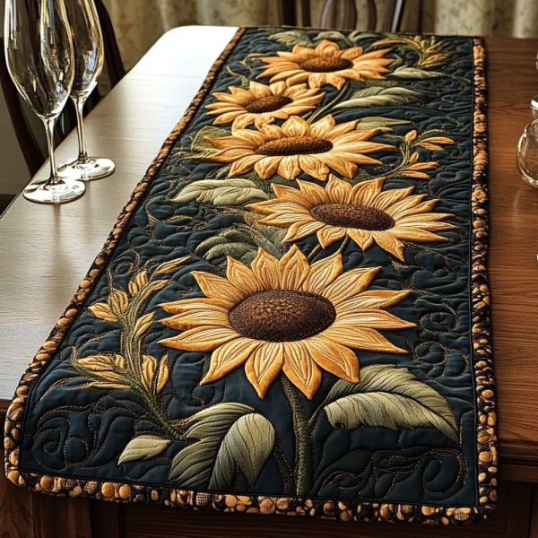 Radiant Petals Quilted Table Runner